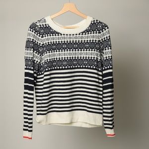J. Crew Navy & Cream Fair Isle Sweater